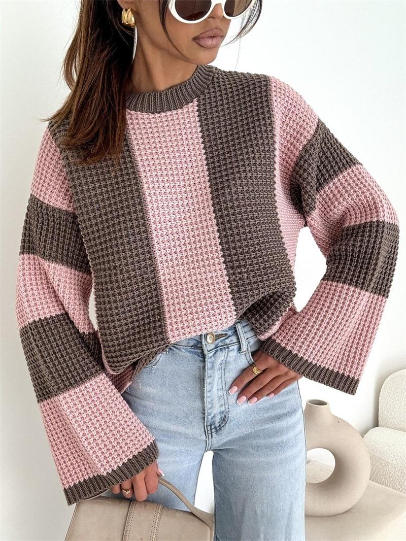 Long-sleeved Multi-color Pullover Sweater