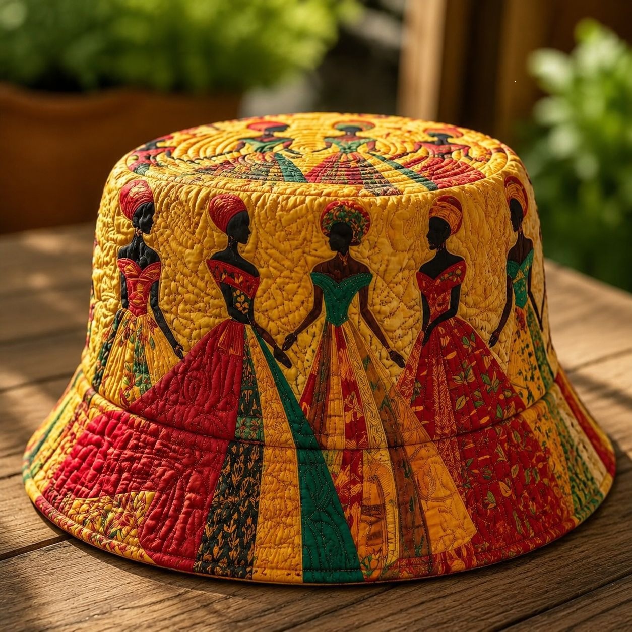 Rainbow Quilted Print Travel Cap