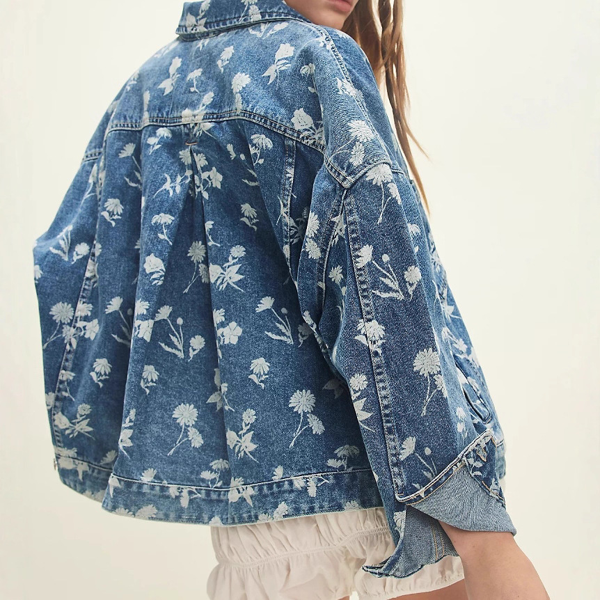 Printed Loose Denim Jacket