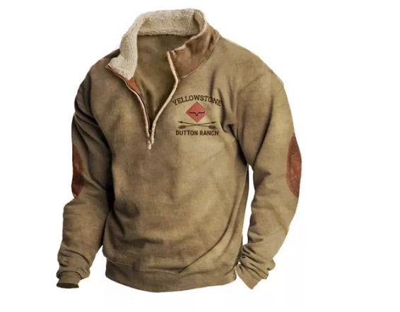 Yellowstone Ranch Emblem Elegant Printed Long Sleeve Casual Jacket