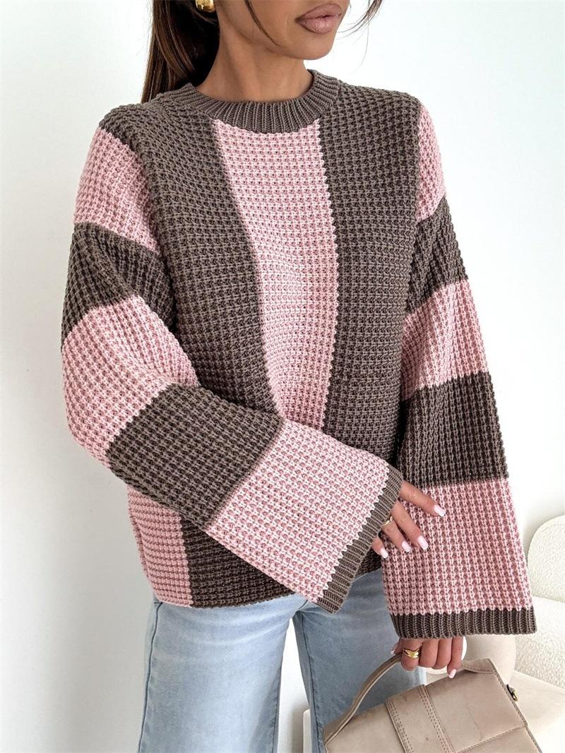Long-sleeved Multi-color Pullover Sweater