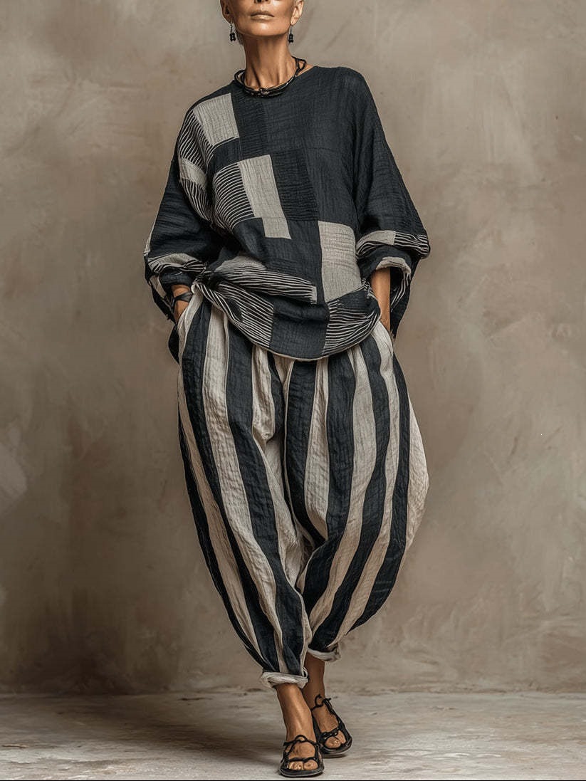 Vintage Relaxed Linen Stripe Set