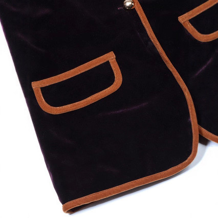 Black Velvet Blazer with Contrast Trim - Luxe