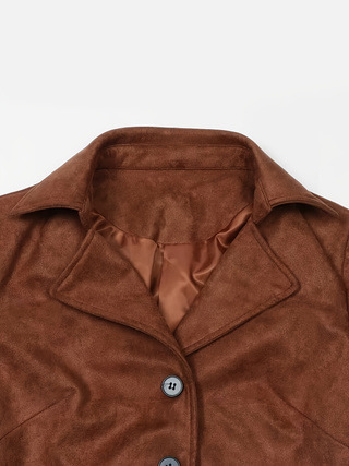 Vintage Sestern Faux Leather And Velvet Warm Coat  