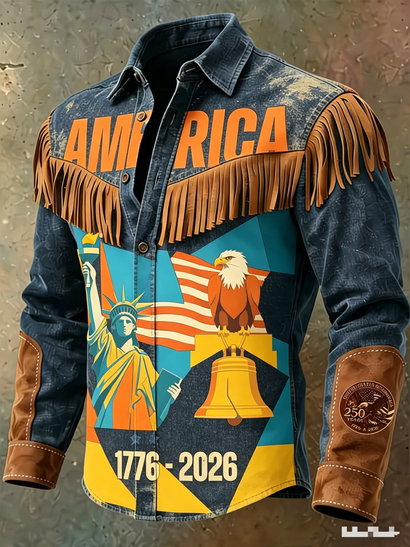 Western Denim Fringe Long Sleeve Jacket