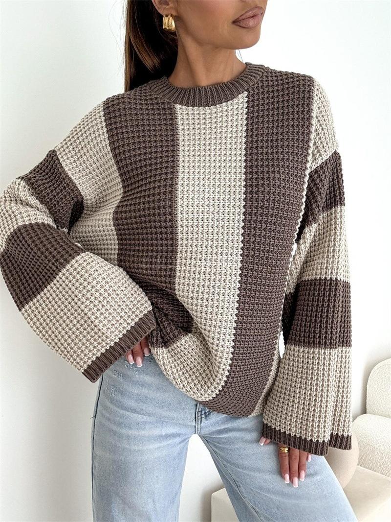 Long-sleeved Multi-color Pullover Sweater