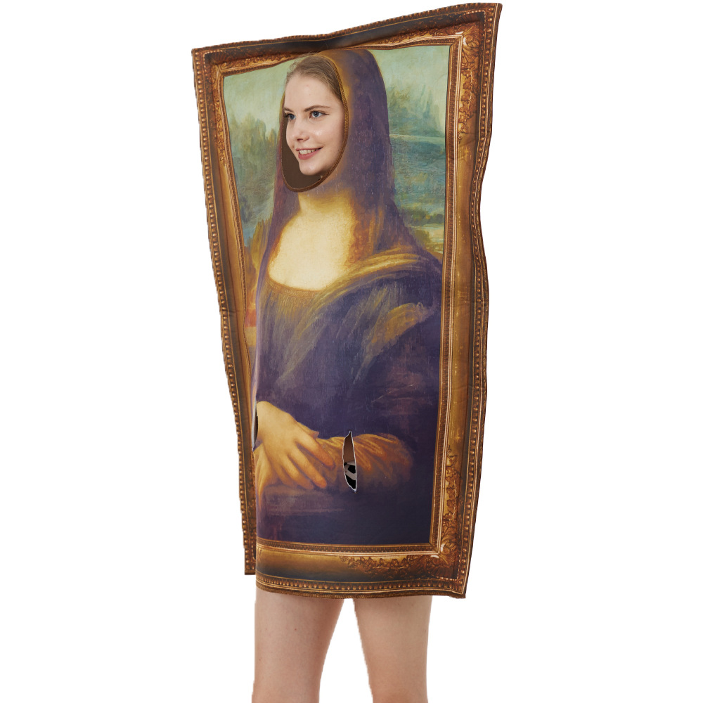 Halloween party costume, funny spoof mural, one-piece outfit