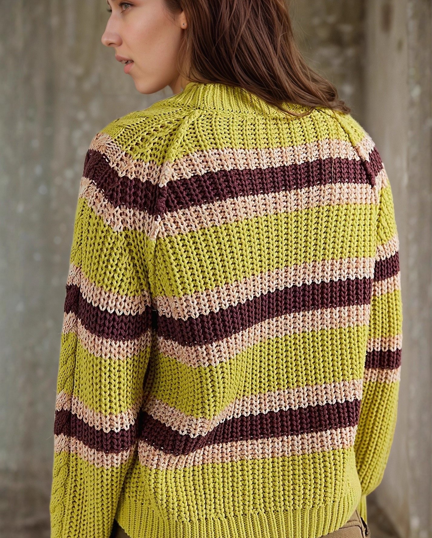 Striped Contrast Long-sleeved Sweater