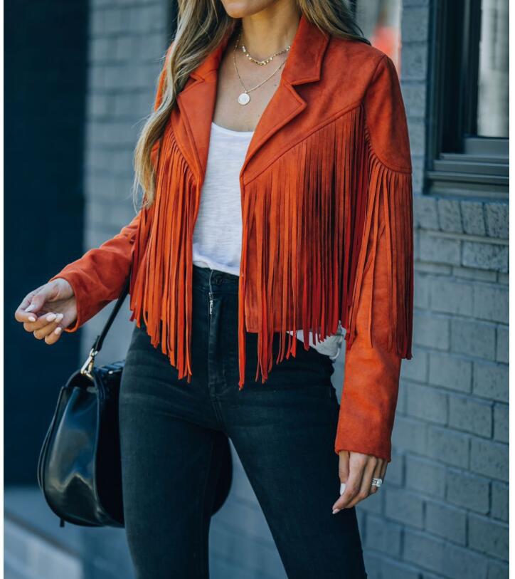 Casual Lapel Tassel Short Jacket