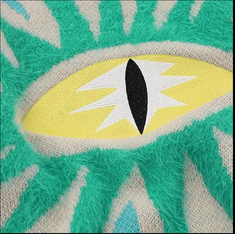 High Street Dark-style Three-dimensional Eye Winter Knitted Sweater