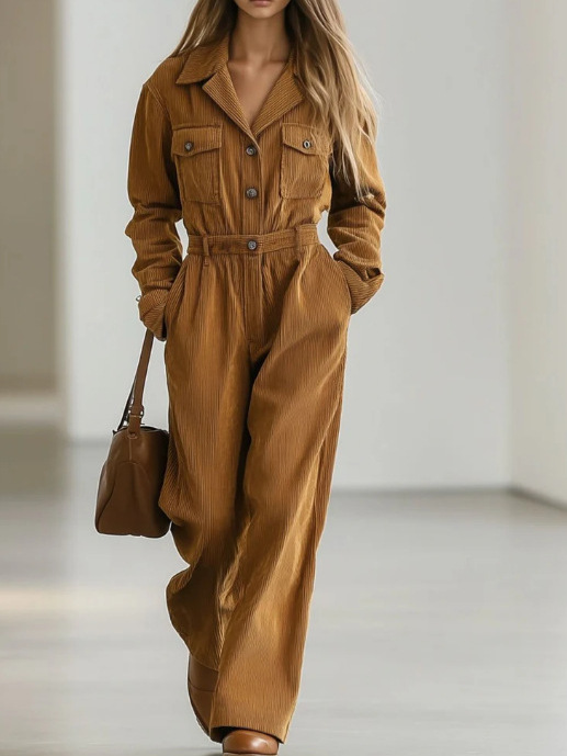  Women's Solid Color Jumpsuit Overalls 👖 | Casual Workwear Outfit for Women