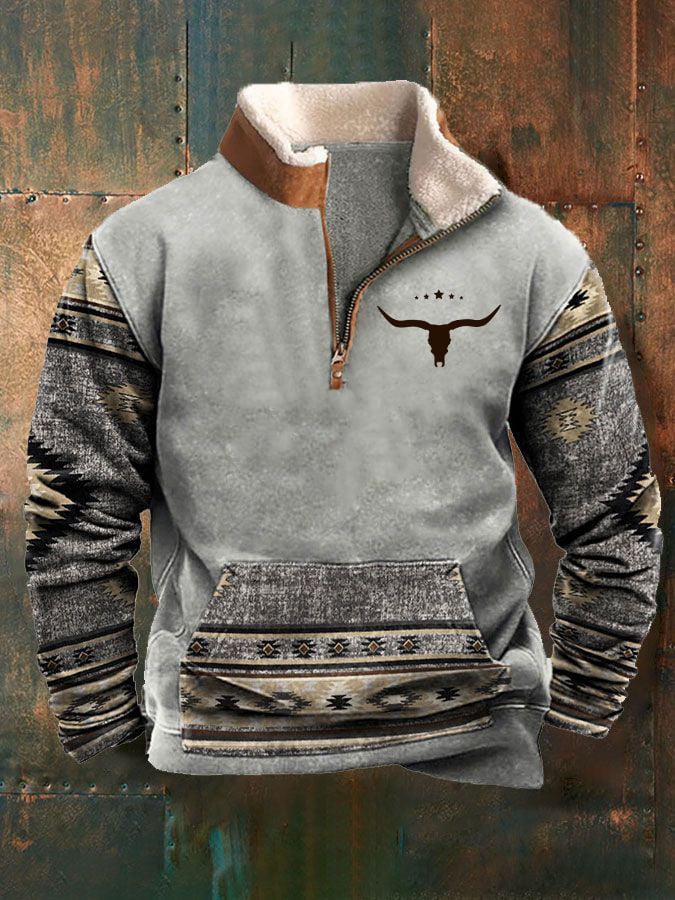 Native American Geometric Elegant Printed Long Sleeve Casual Jacket