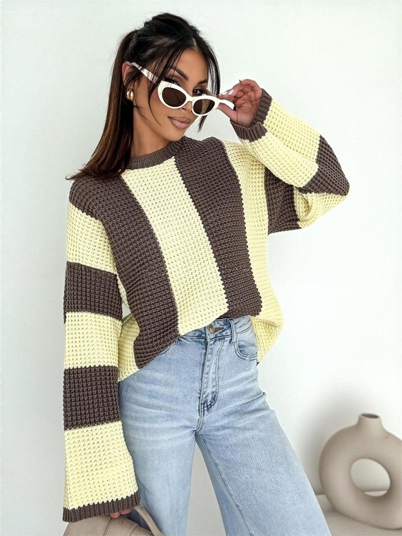 Long-sleeved Multi-color Pullover Sweater