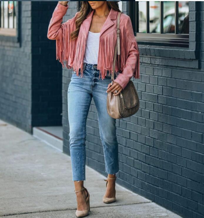 Casual Lapel Tassel Short Jacket