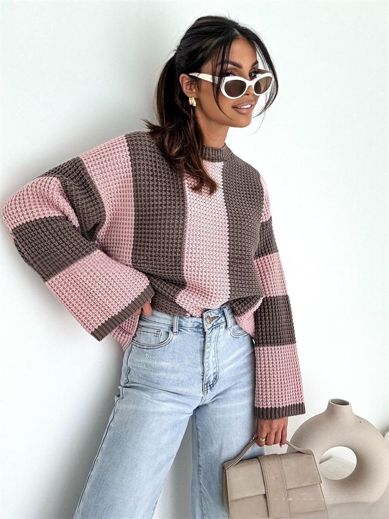 Long-sleeved Multi-color Pullover Sweater