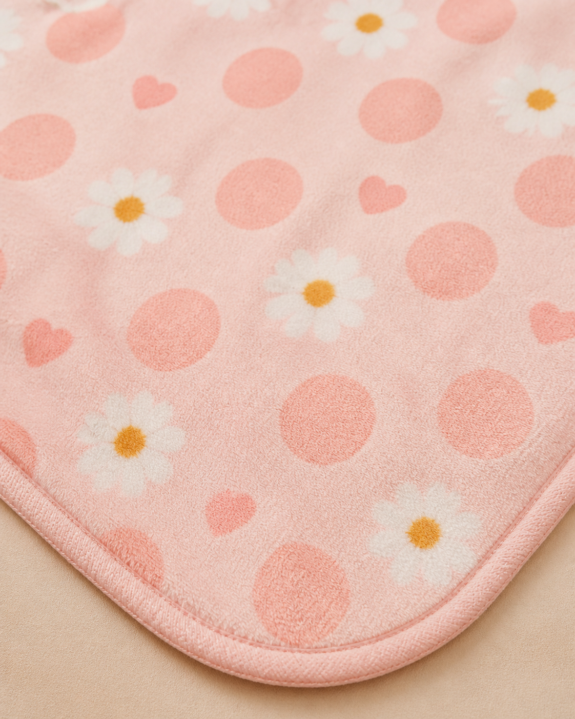 Pink Daisy Dot Throw Blanket Flannel
