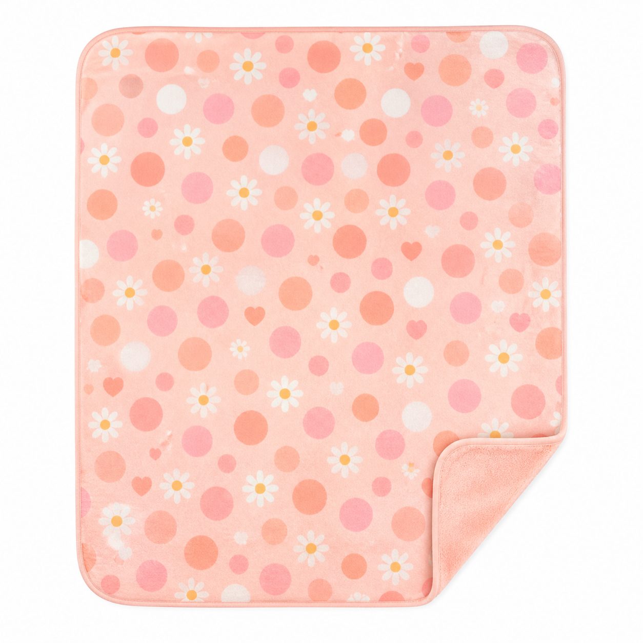Pink Daisy Dot Throw Blanket Flannel