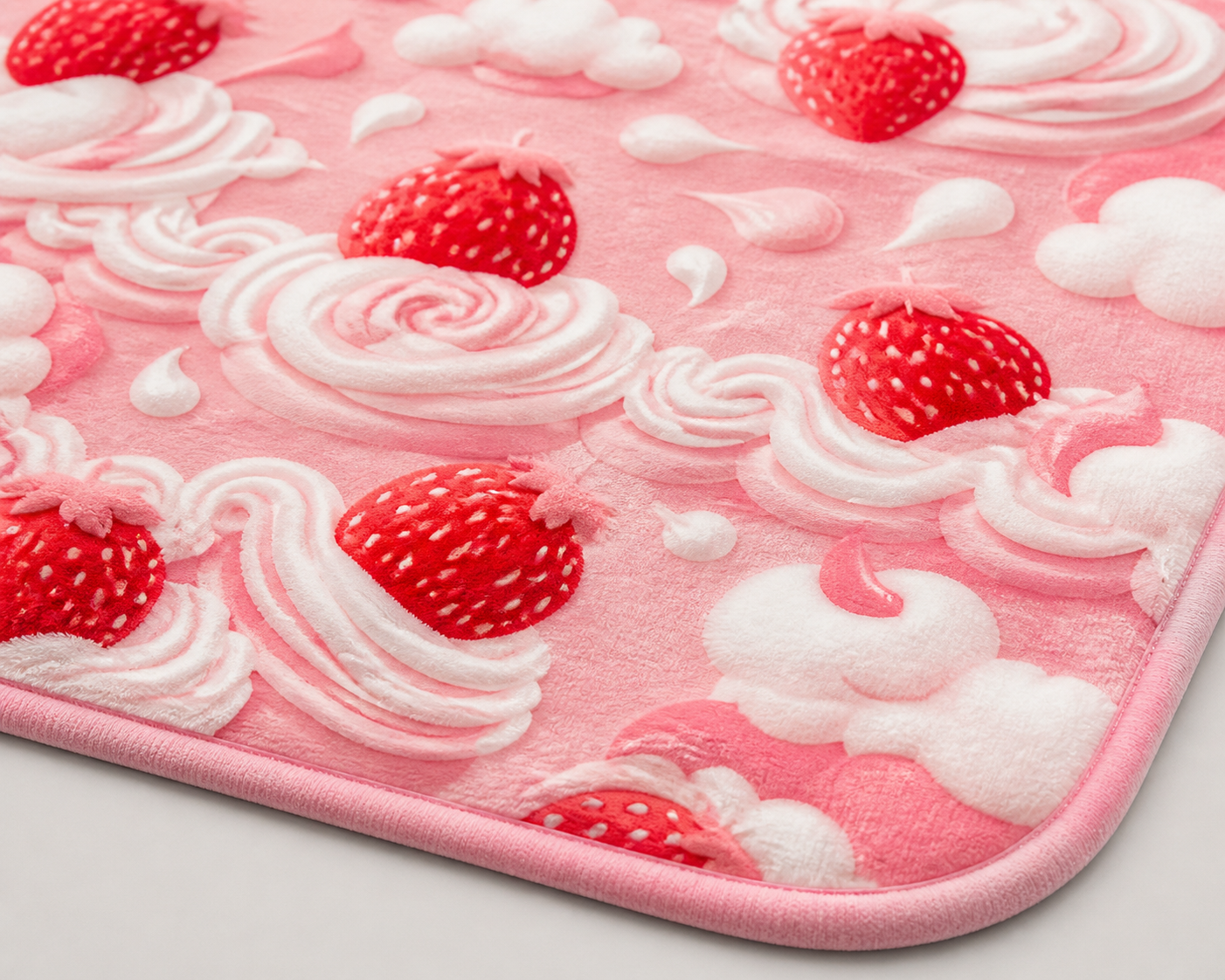 Strawberry Cream Dream Throw Blanket Flannel