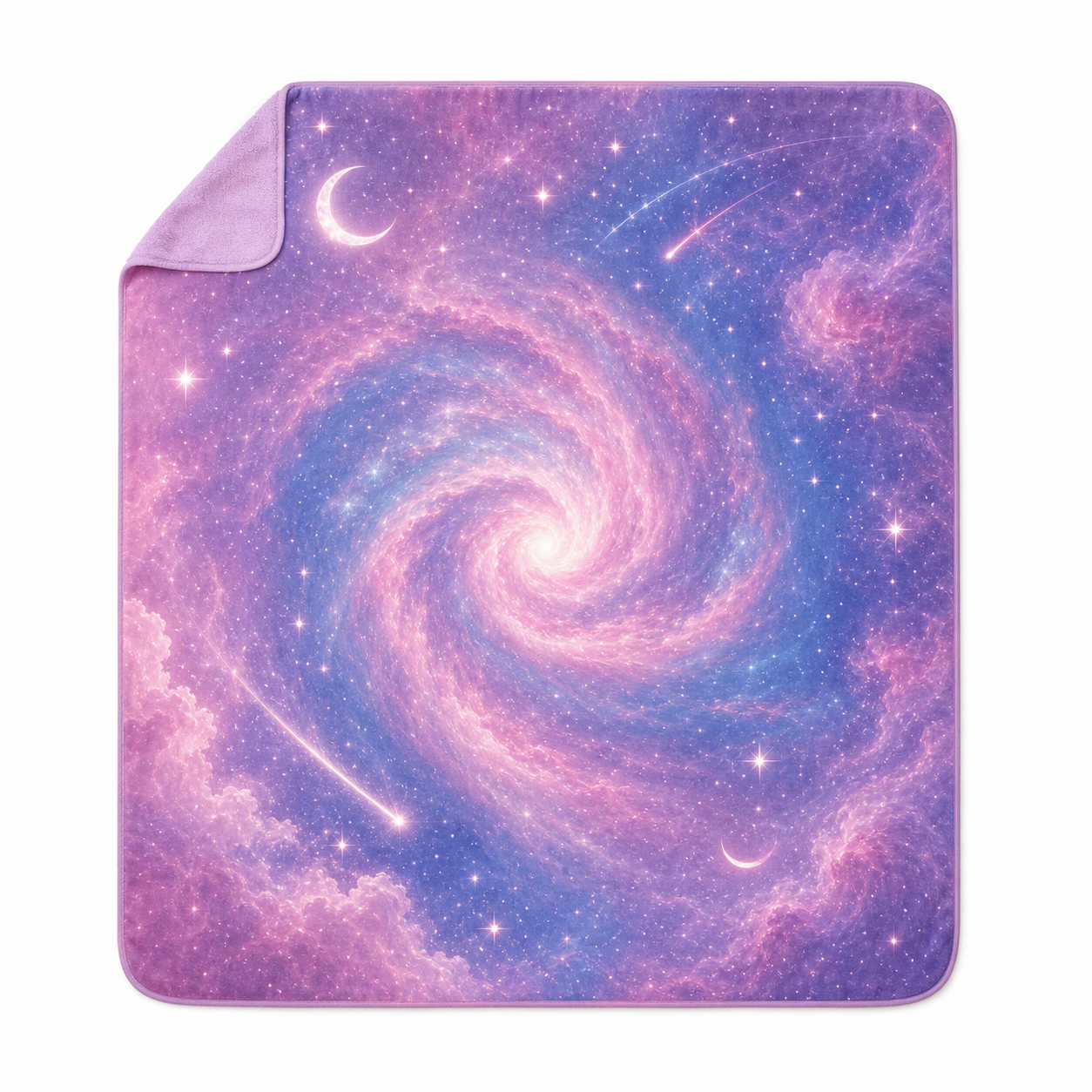 Pink Galaxy Print Throw Blanket Flannel