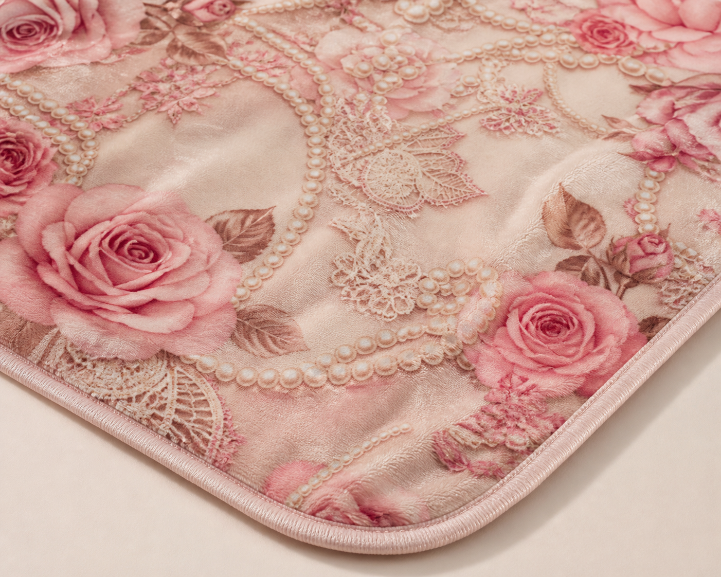 Pink Lace Rose Throw Blanket Flannel