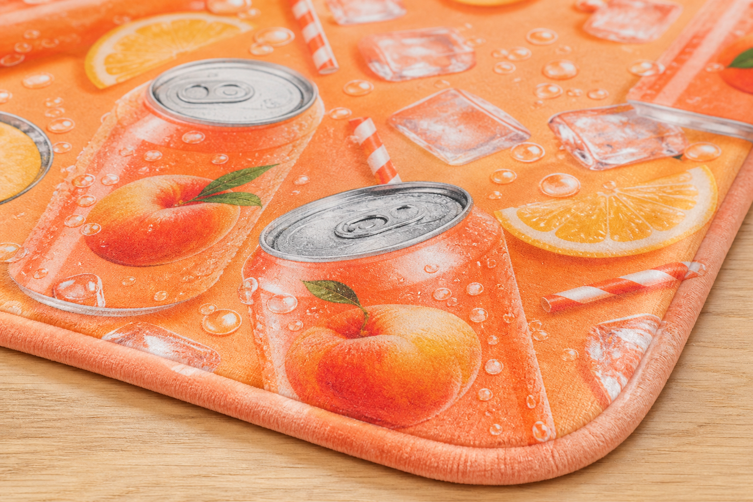 Peach Soda Print Throw Blanket Flannel