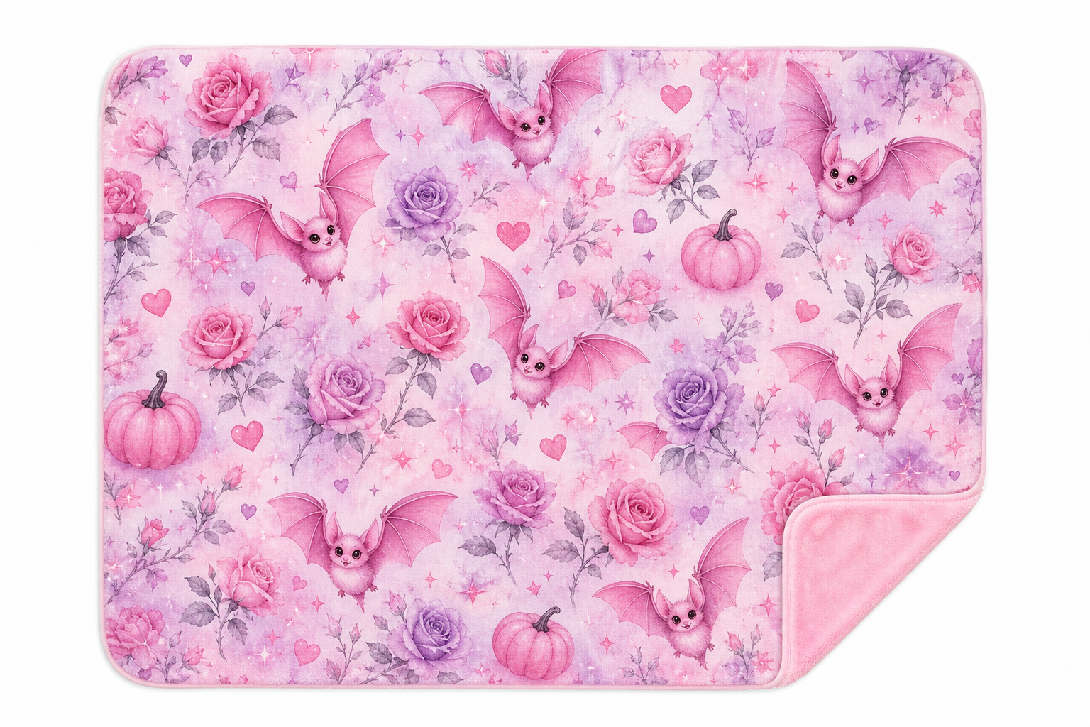 Pink Bat Wing Throw Blanket Flannel