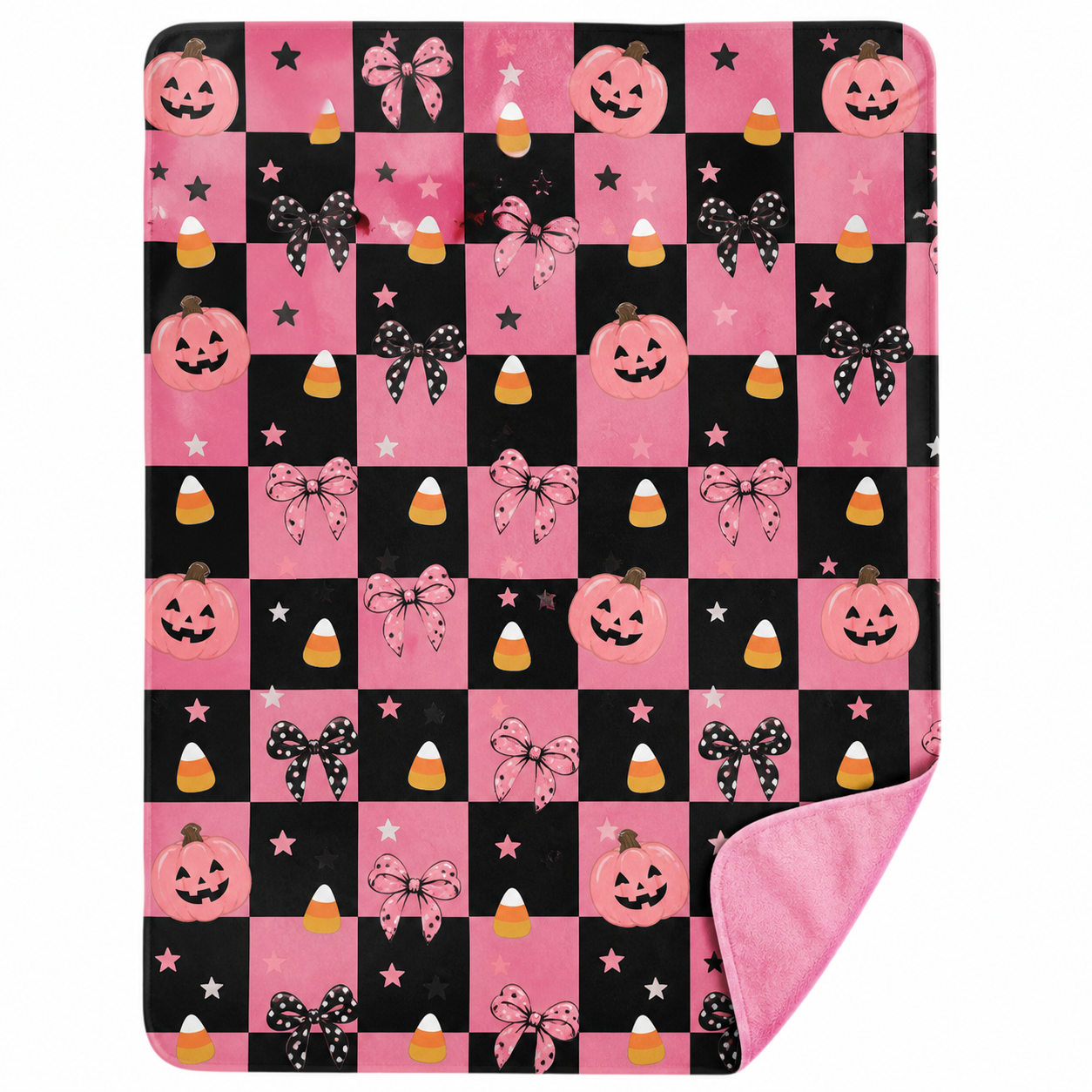 Pink Black Halloween Pumpkin Blanket Flannel