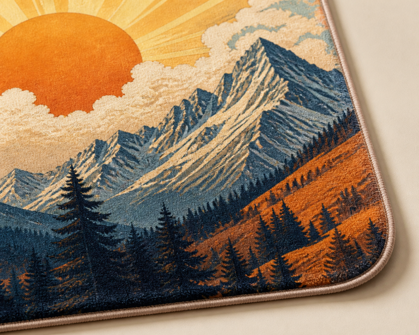 Vintage Mountain Landscape Throw Blanket Flannel