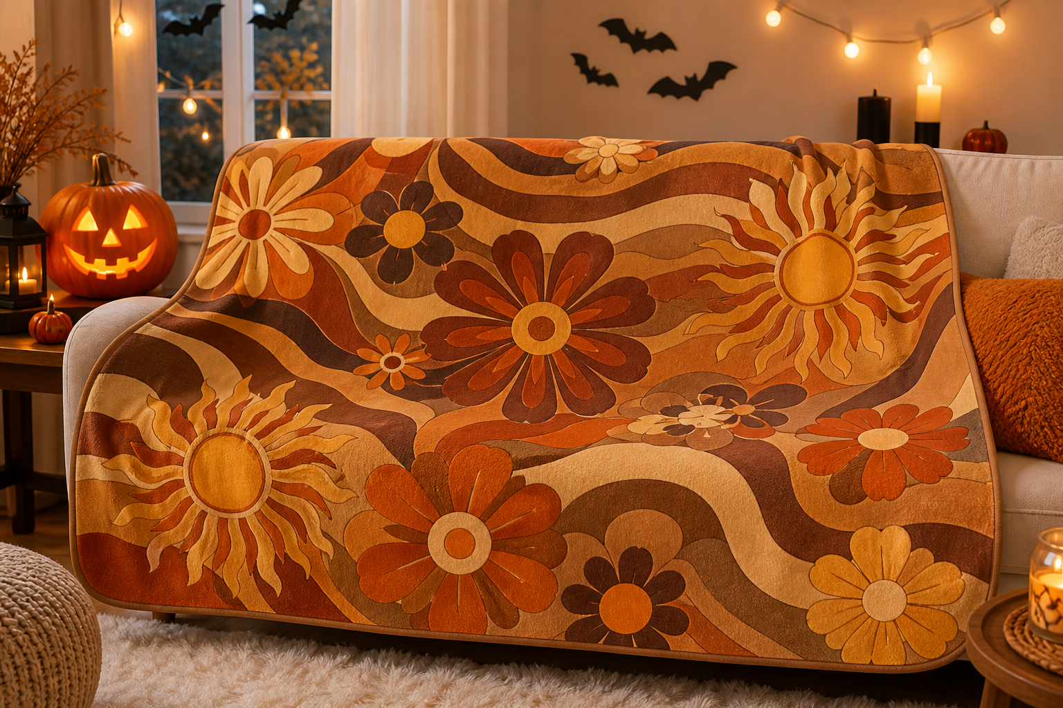 Psychedelic Sunflower Throw Blanket Flannel