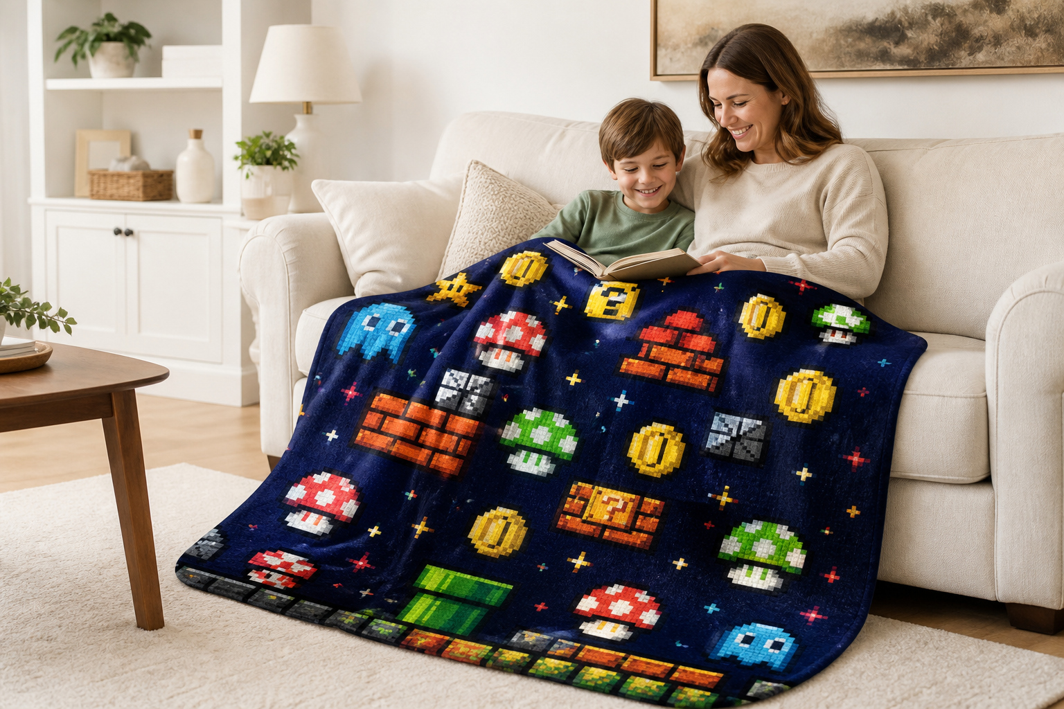 Pixel Game Throw Blanket Flannel