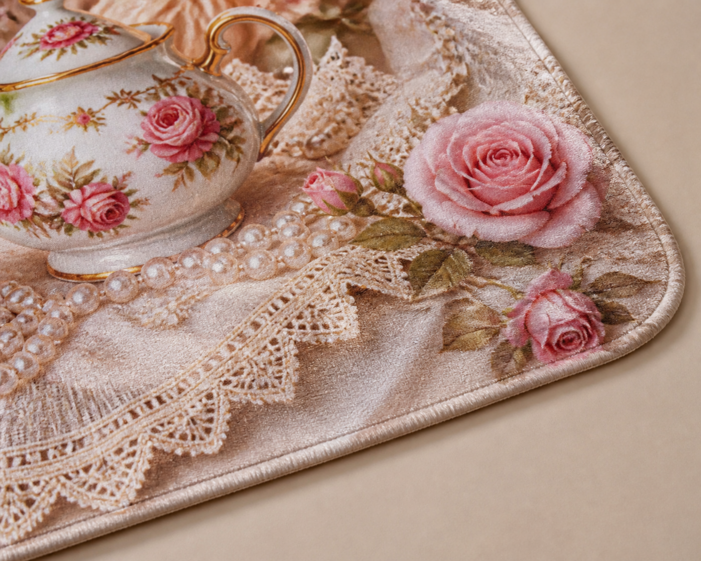 Vintage Floral Tea Set Throw Blanket Flannel