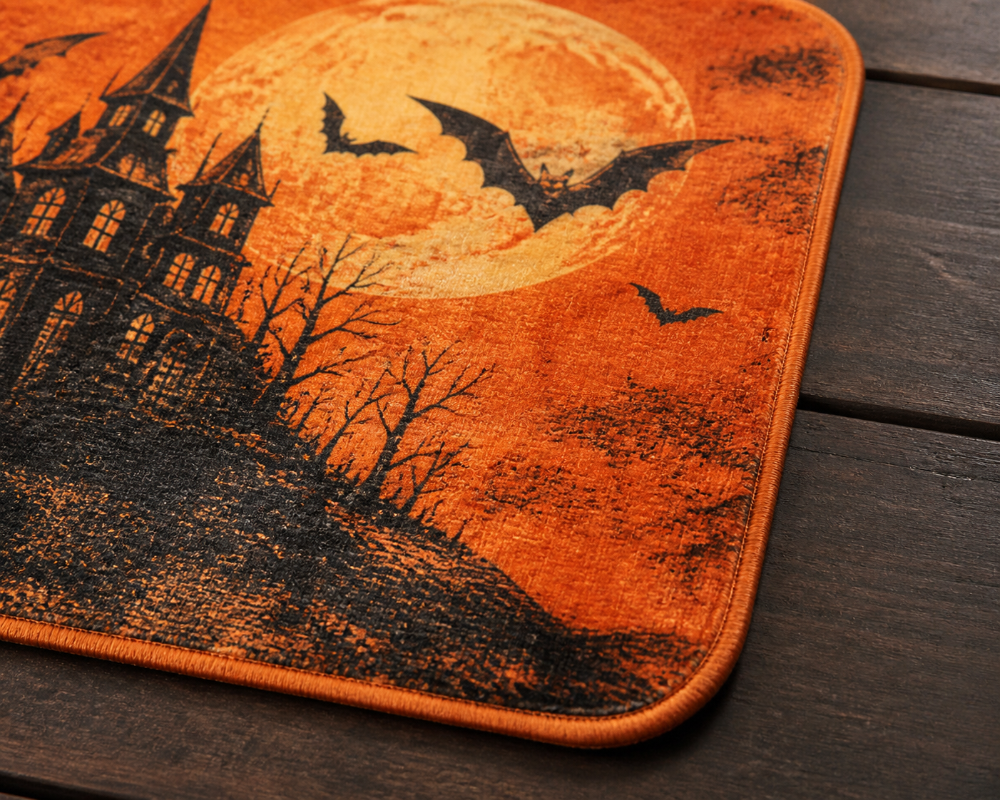 Vintage Halloween Throw Blanket Haunted House Flannel