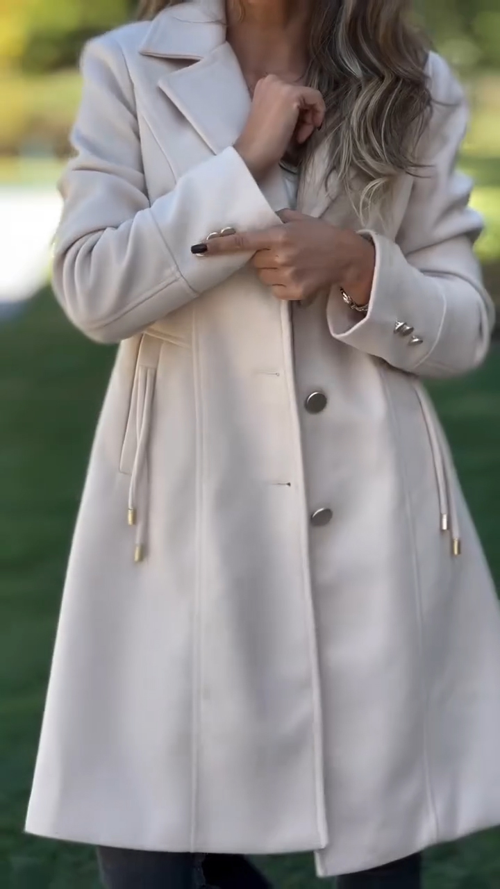 Womens Lapel Temperament Casual Windbreaker