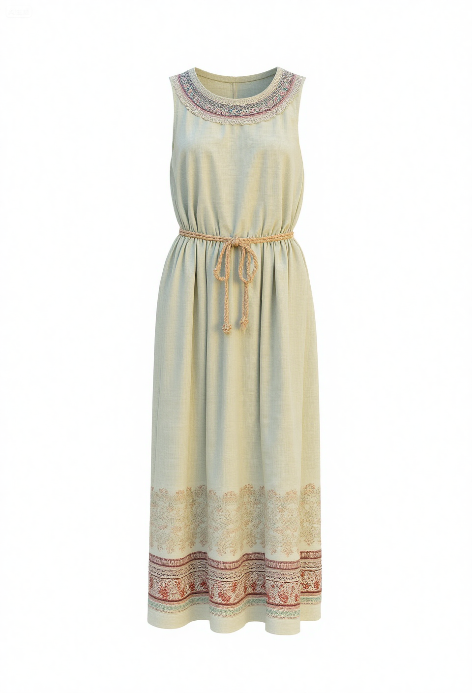 Women's Bohe Floral Art Print Casual Cotton Dress