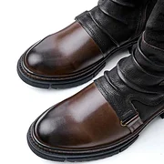 MEN'S VINTAGE BUCKLE PLEATED MOTORCYCLE BOOTS 30868638S