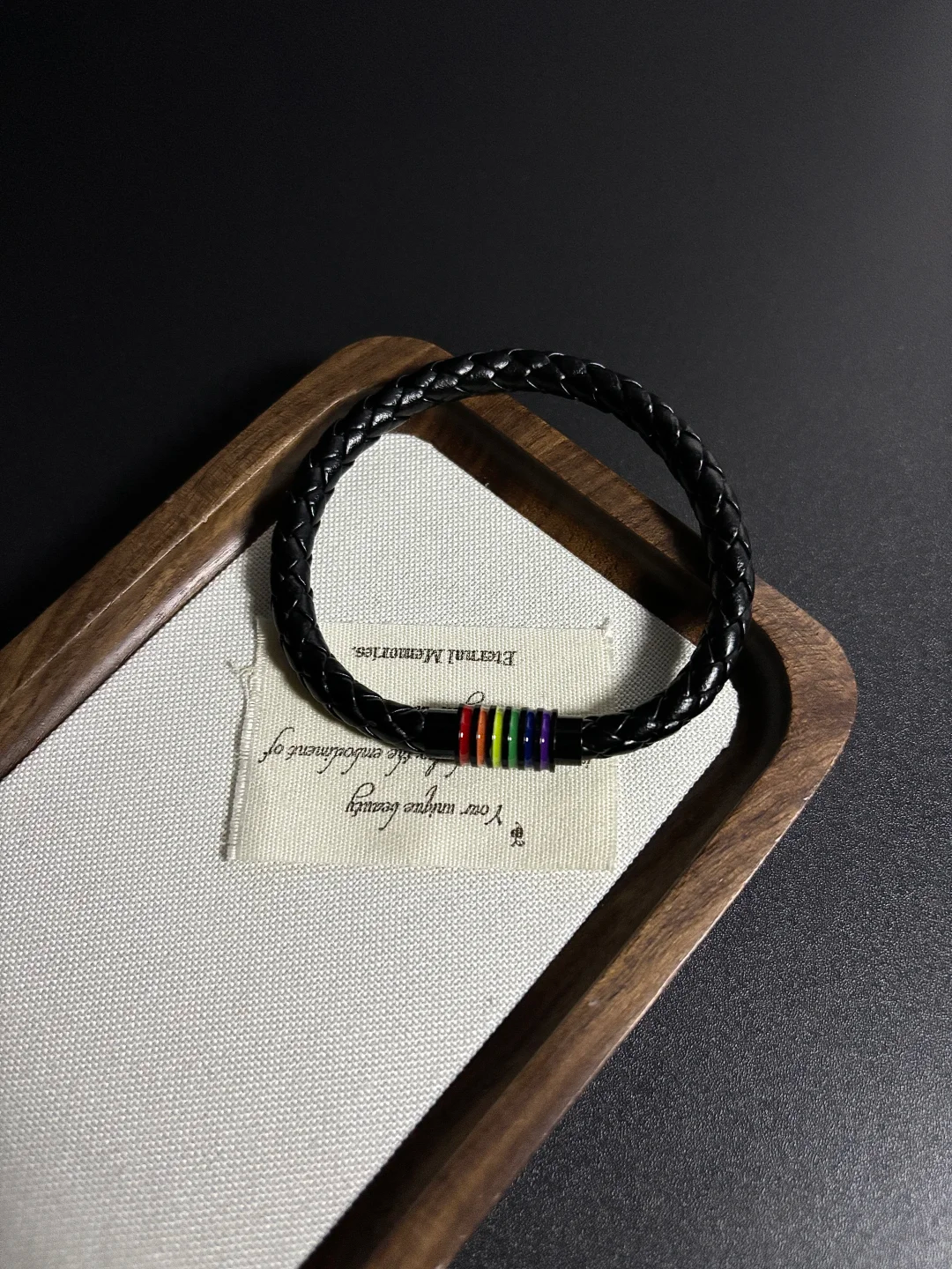 Minimalist Black Magnetic Leather Bracelet