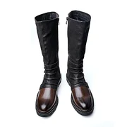 MEN'S VINTAGE BUCKLE PLEATED MOTORCYCLE BOOTS 30868638S