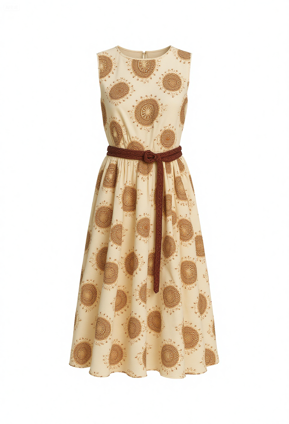 Women's Boho Art Print Casual Cotton Dress