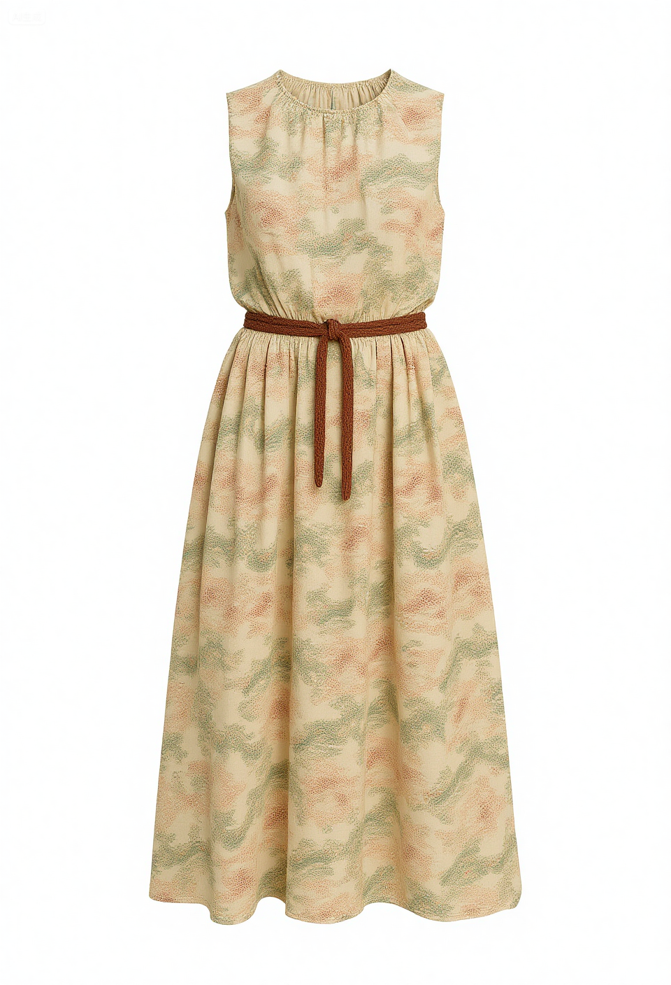 Women's Vintage Floral Art Print Casual Cotton Dress