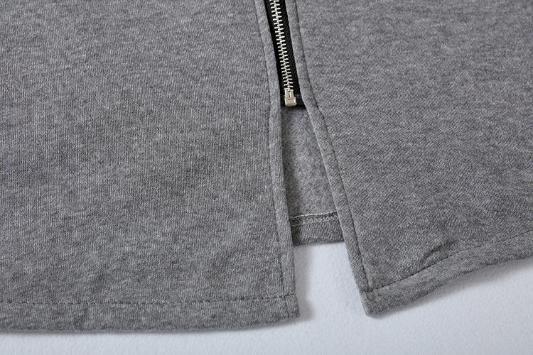 Long Hooded Pocket Zipper Loose Coat With False Two-piece Design