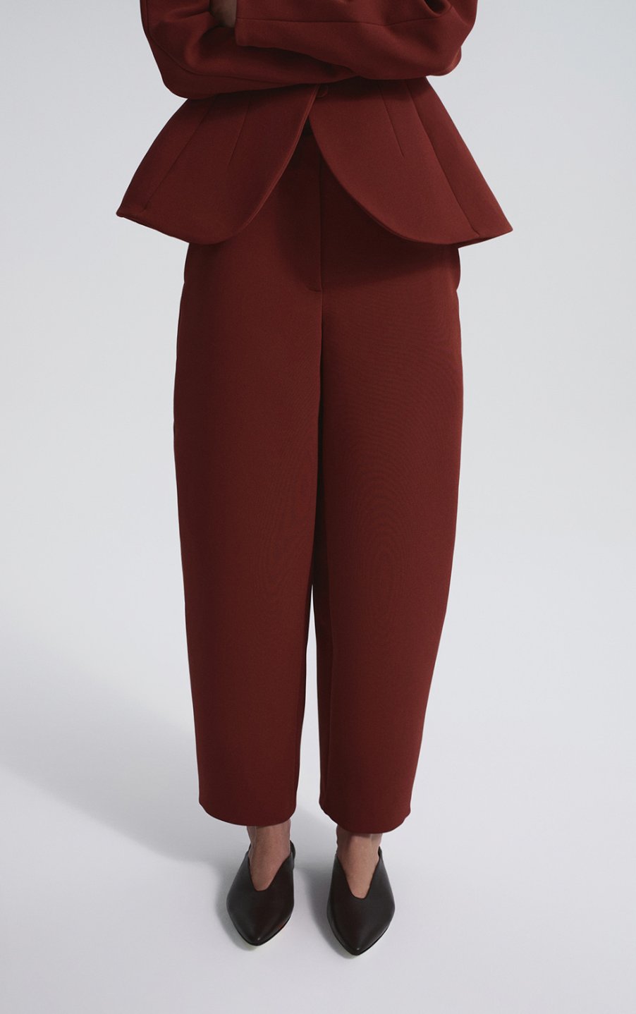 Chic Burgundy Blazer and Trousers Set