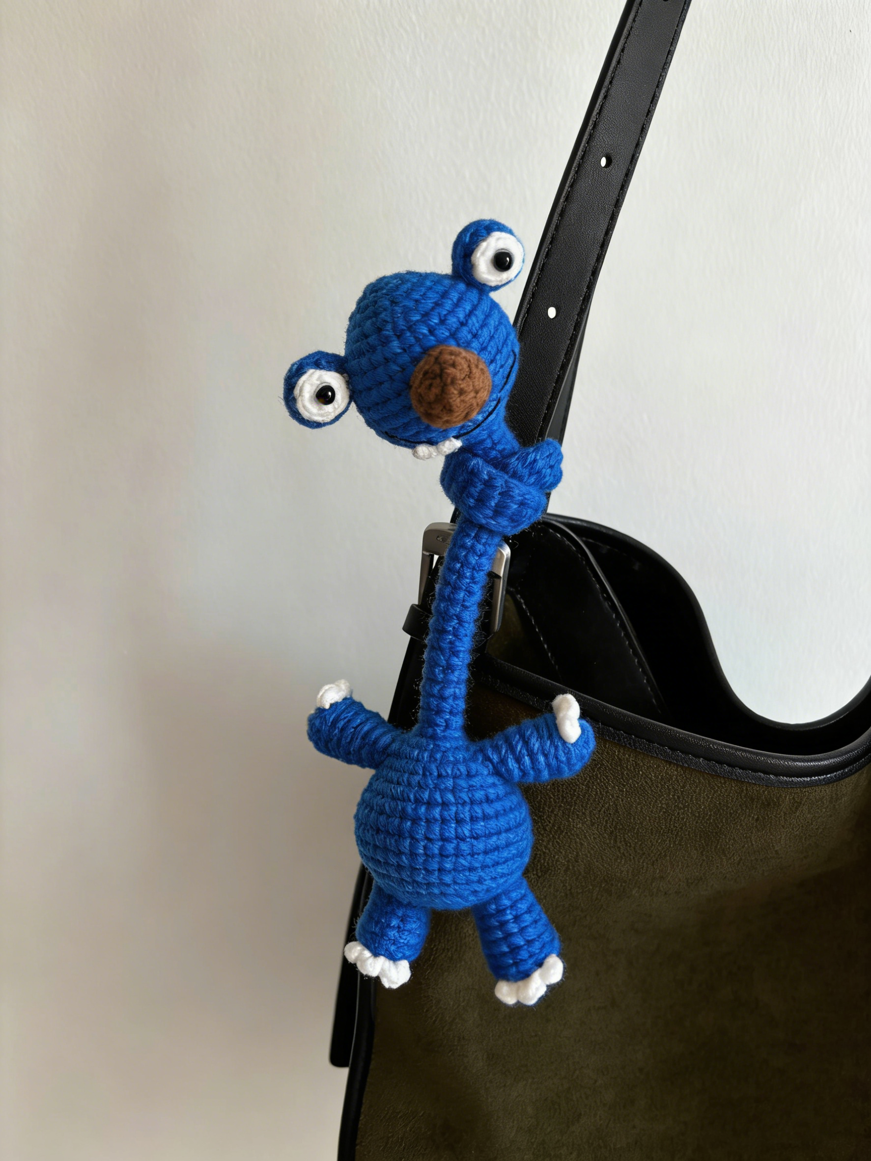 Handmade Crochet Prehistoric Sloth Bag Charm - Funny Long Neck Sloth Plush Toy,Gift for Animal Lovers🎁