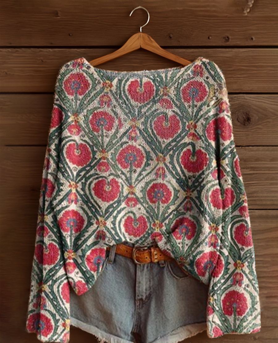 Women's Fashionable prints casual crew neck sweatshirt