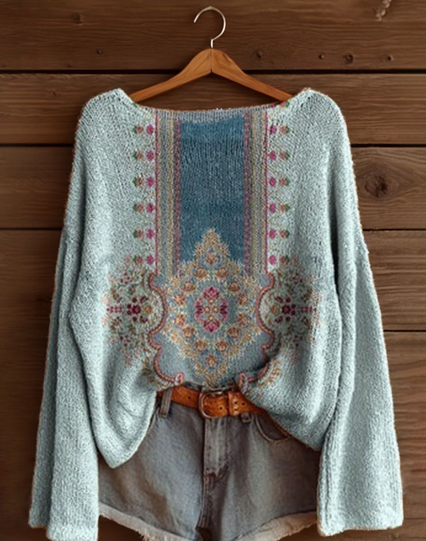 Women's Fashionable prints casual crew neck sweatshirt