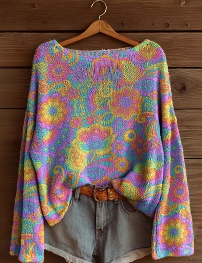 Women's Fashionable prints casual crew neck sweatshirt