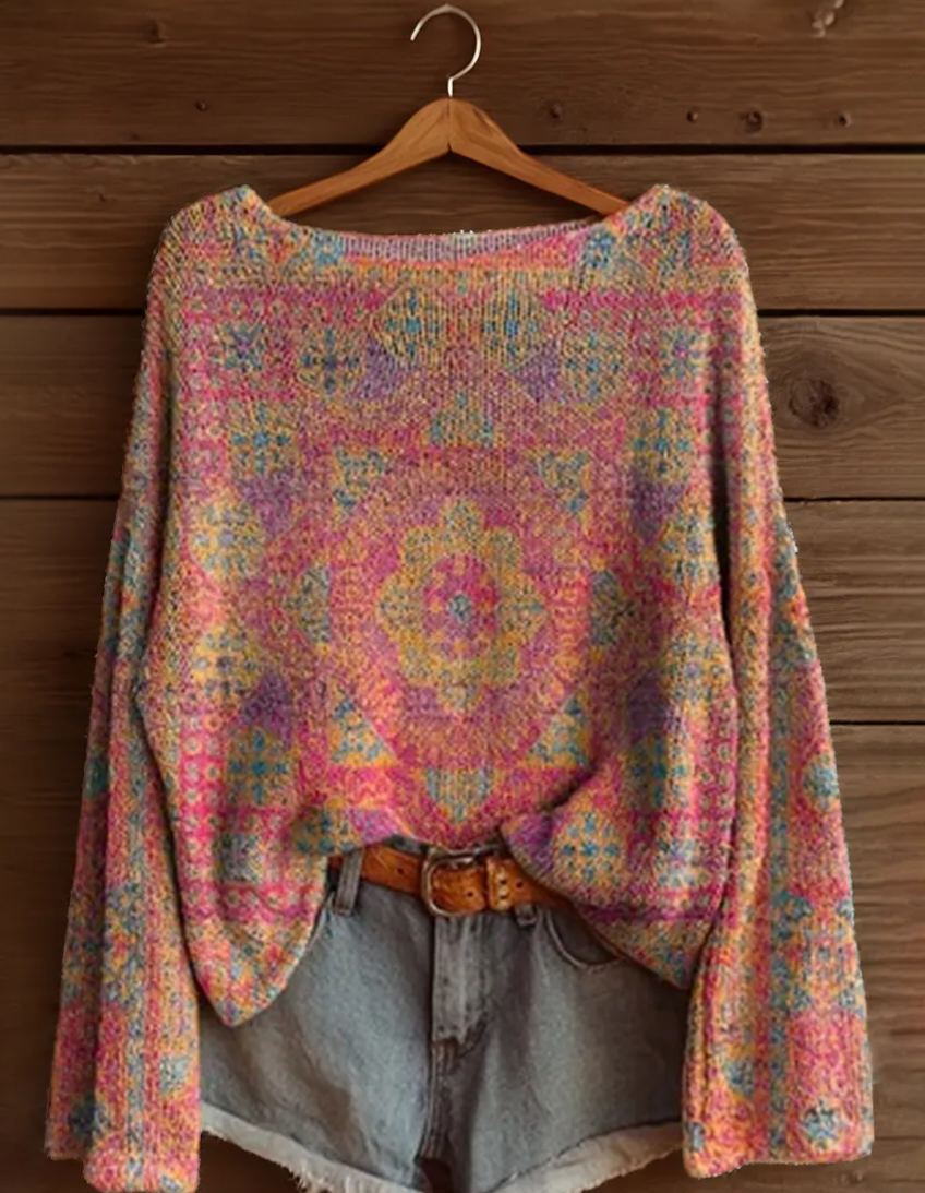 Women's Fashionable prints casual crew neck sweatshirt