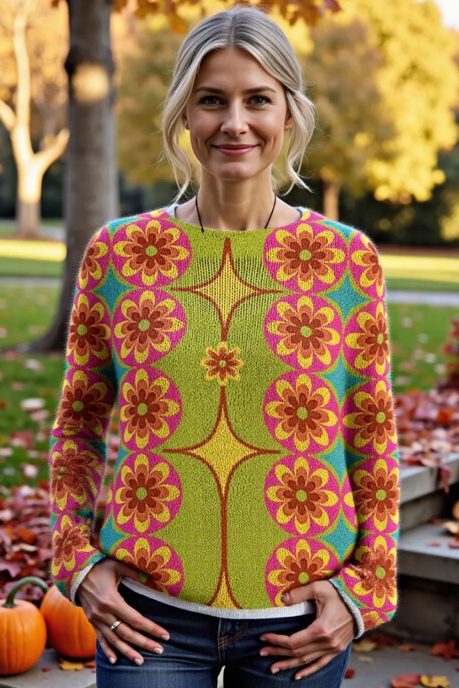 Women's Fashionable prints casual crew neck sweatshirt