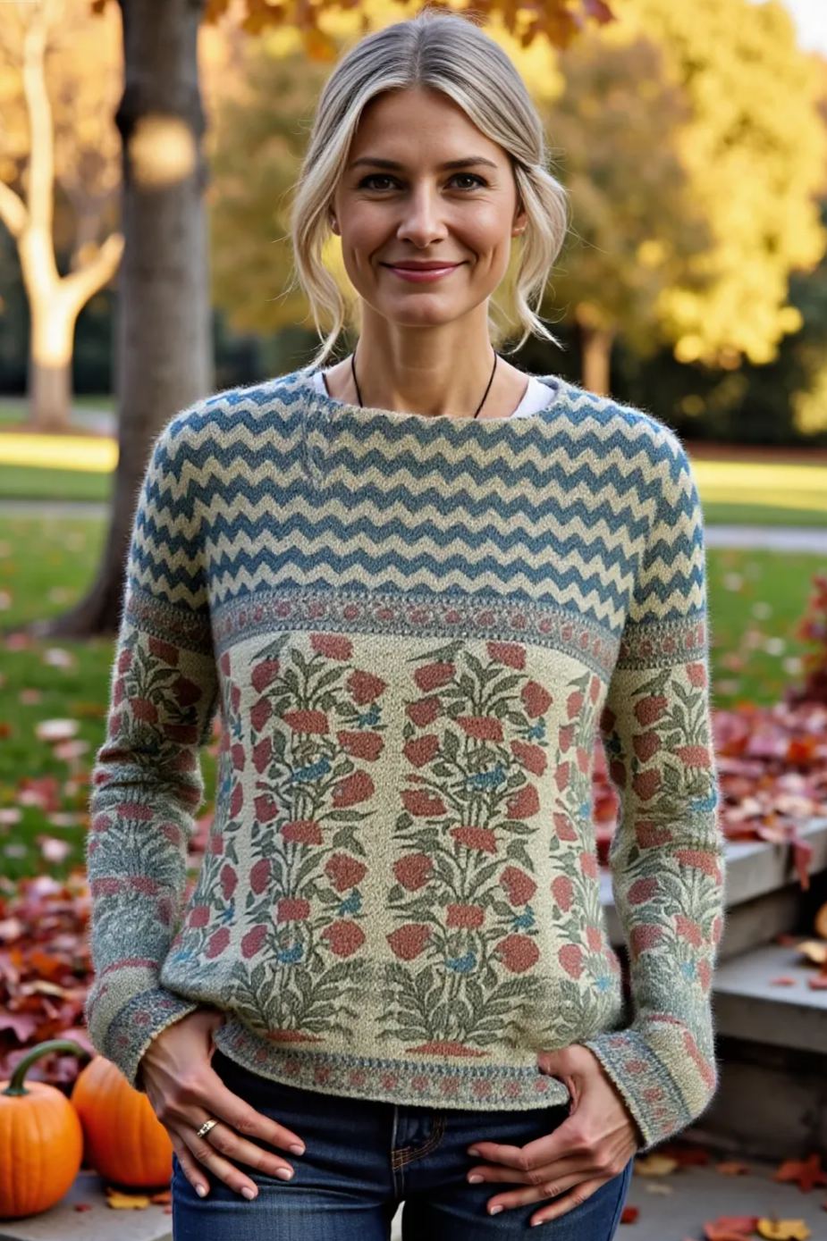 Women's Fashionable prints casual crew neck sweatshirt