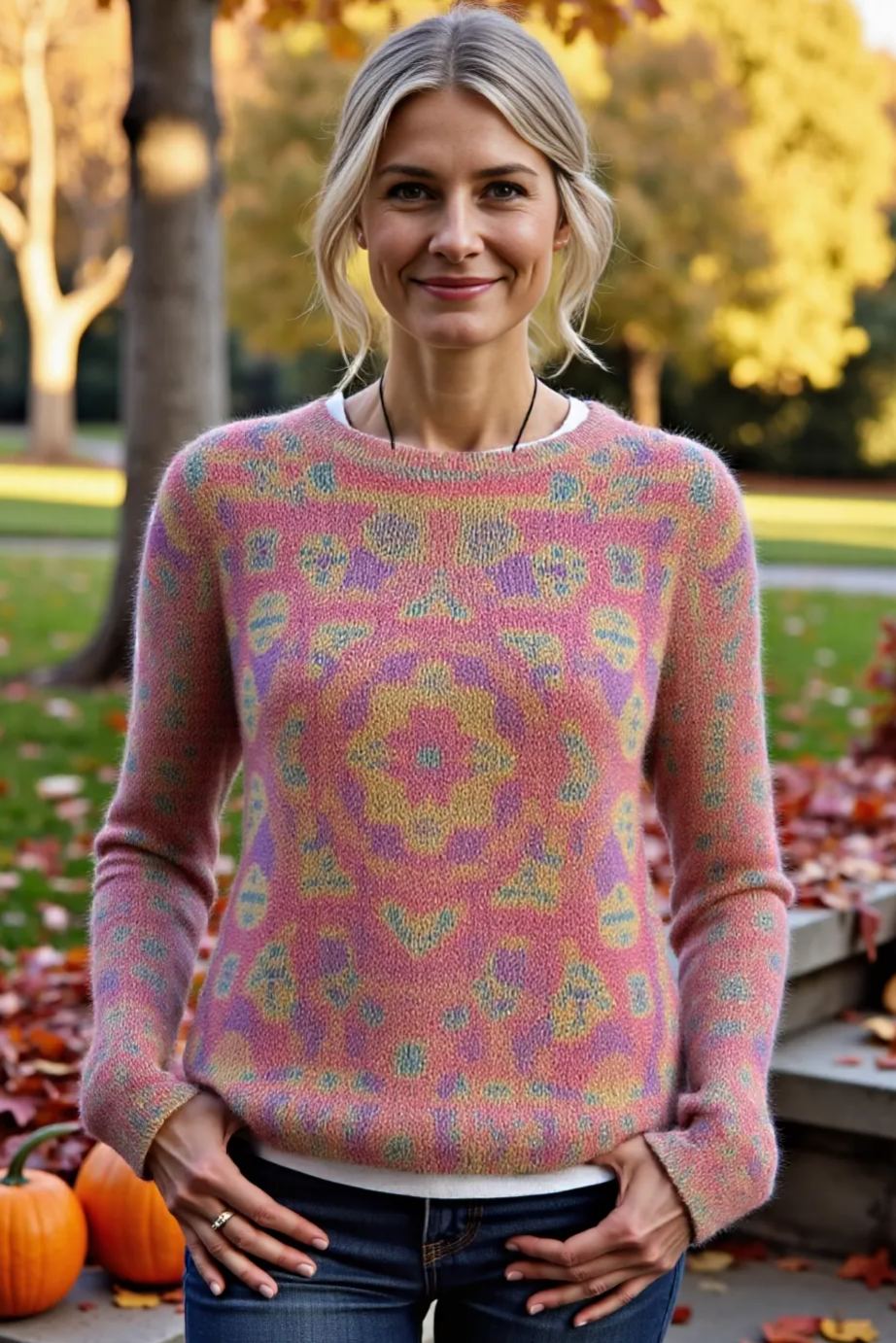 Women's Fashionable prints casual crew neck sweatshirt