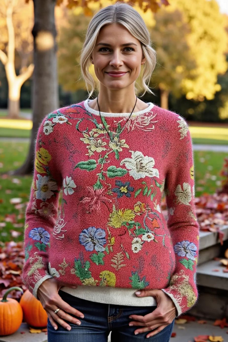 Women's Fashionable prints casual crew neck sweatshirt